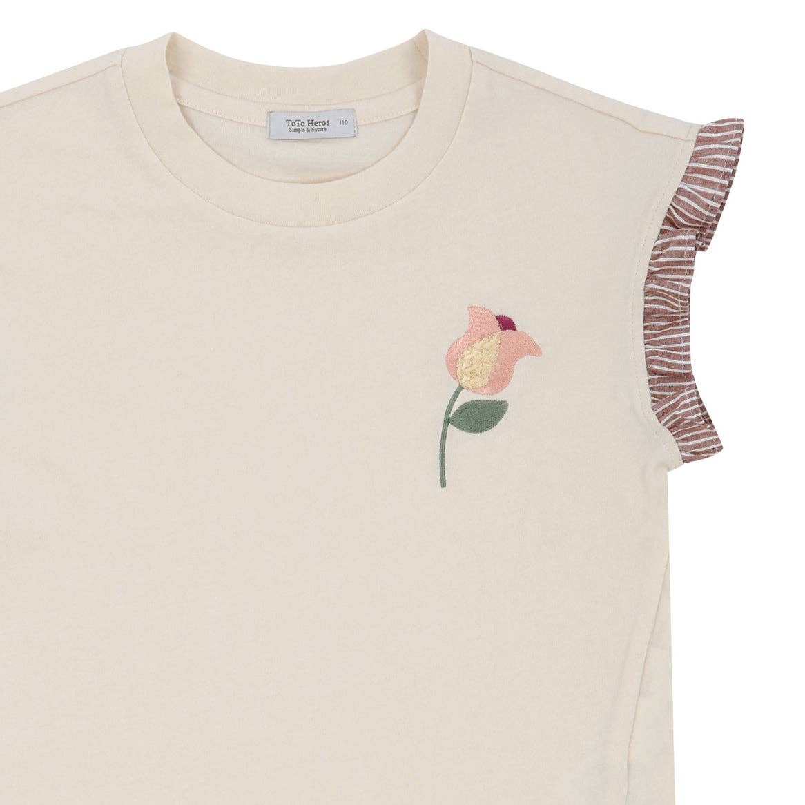 ToTo Heros - Wholesale T-Shirt - Kids - Ruffle Sleeve Flower Embroidery T-Shirt3