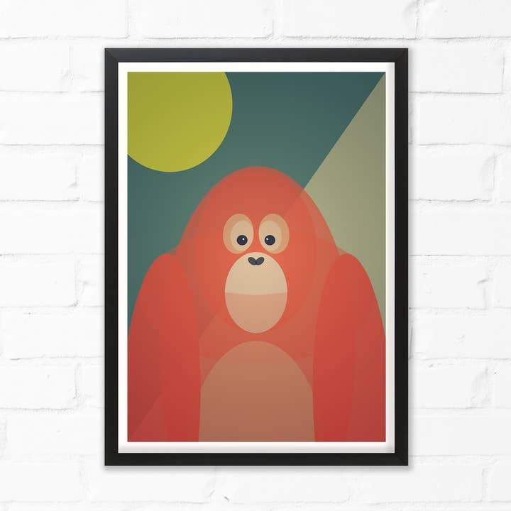 Mid Century Orangutang Print för wholesale av Cloud Cuckoo Design