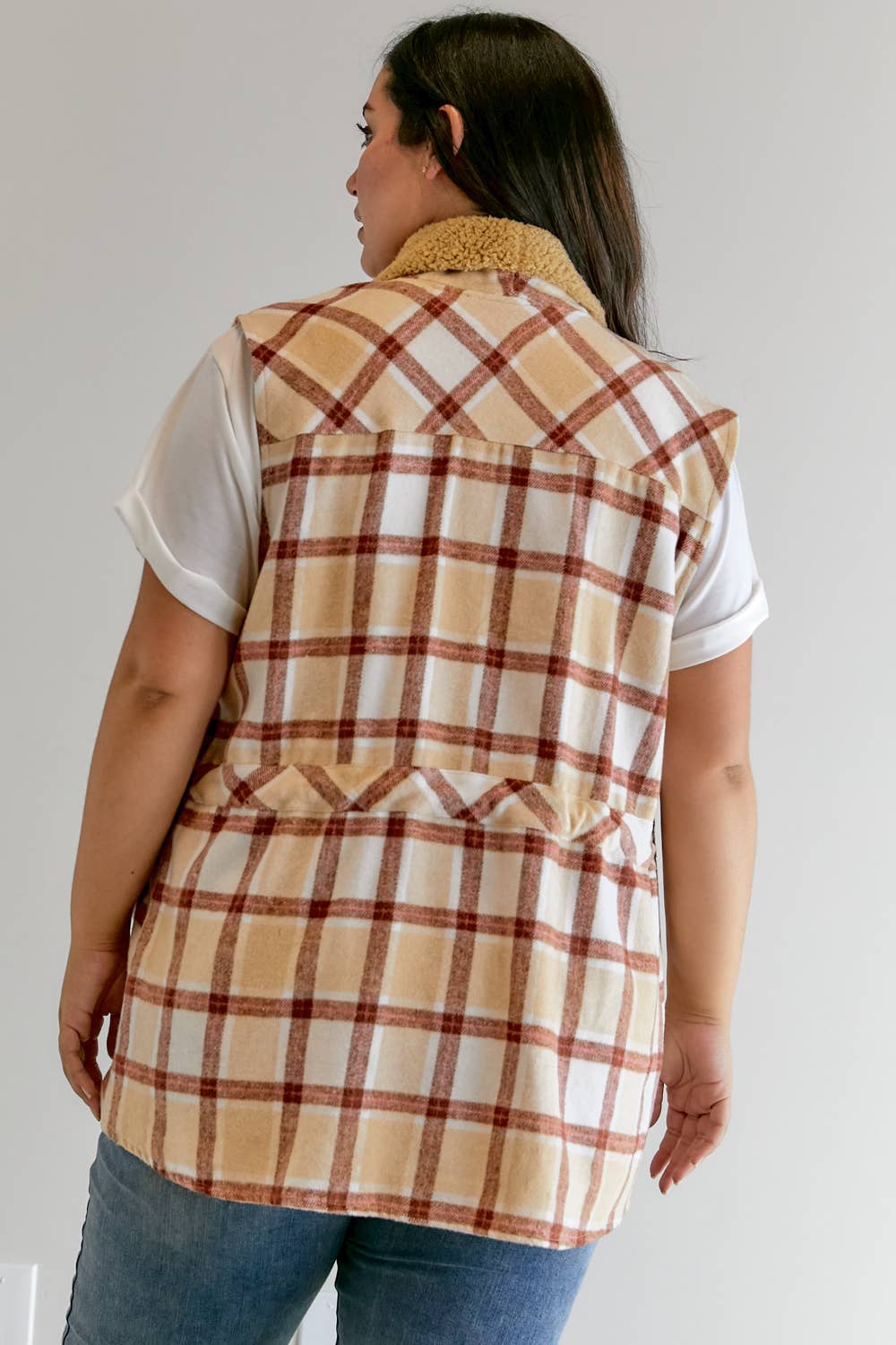 Davi & Dani - Vente Veste – femme - VESTE À MANCHES LONGUES À CARREAUX PLUS13