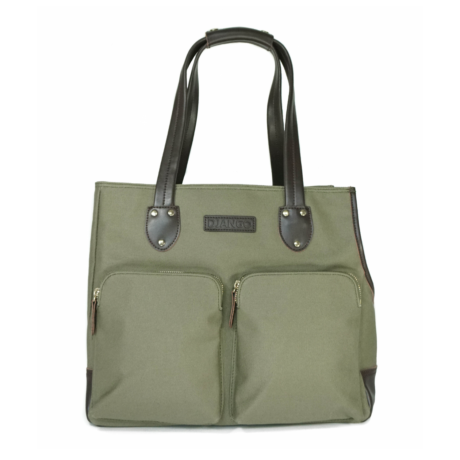 DJANGO - Wholesale Pet Carrier - Dog - Dog Carrier Bag - Olive Green Waxed Canvas and Leather7