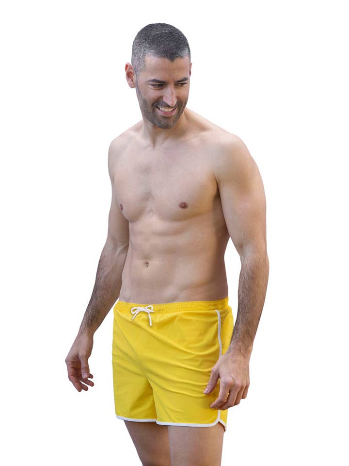Kuria men's bermuda shorts -yellow- for wholesale by Kiribati
