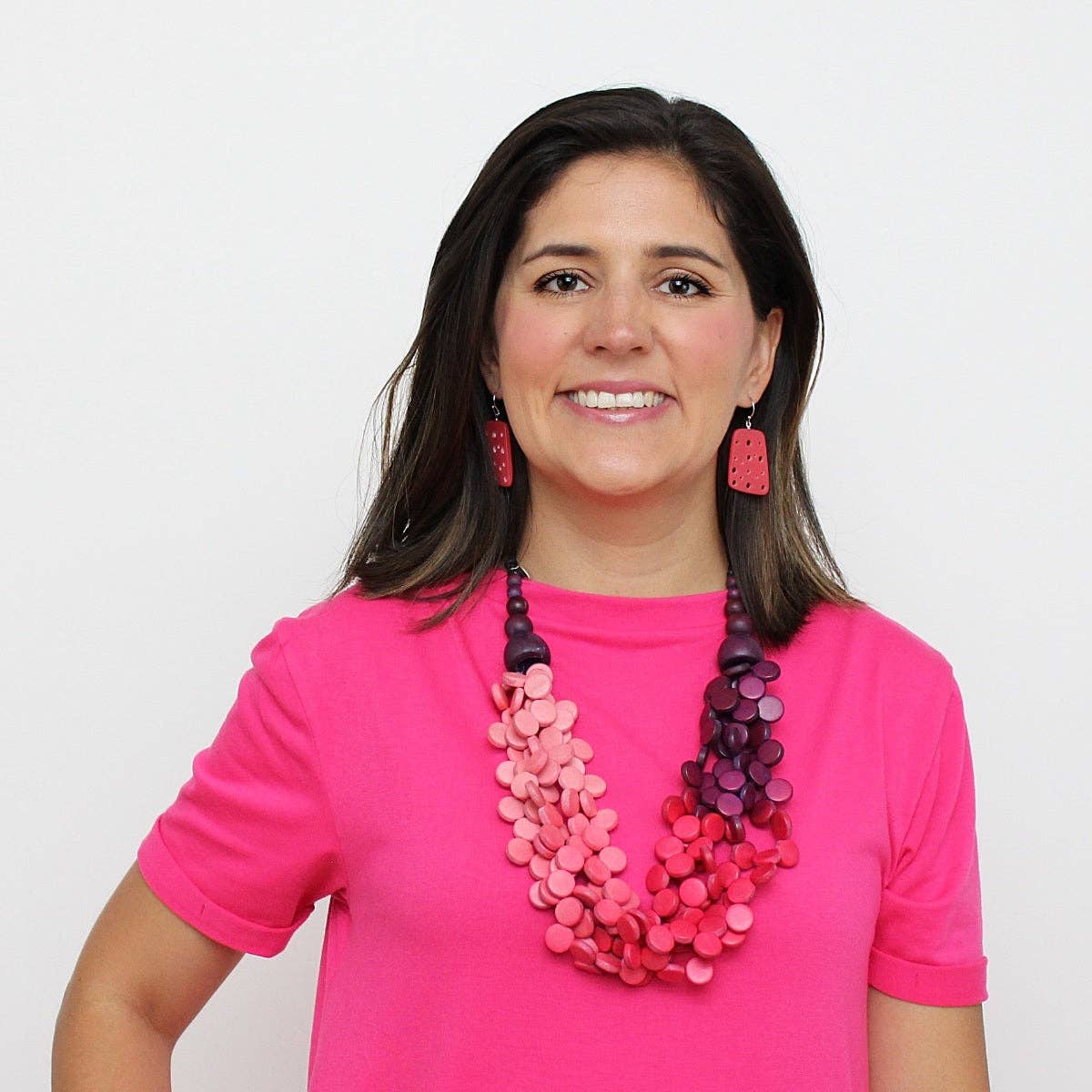 Sylca Designs - Wholesale Kralen/parelketting - Ombre rode Gillian-ketting1