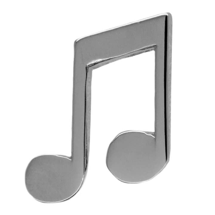 music note pin silver bold for wholesale by Godert Amsterdam