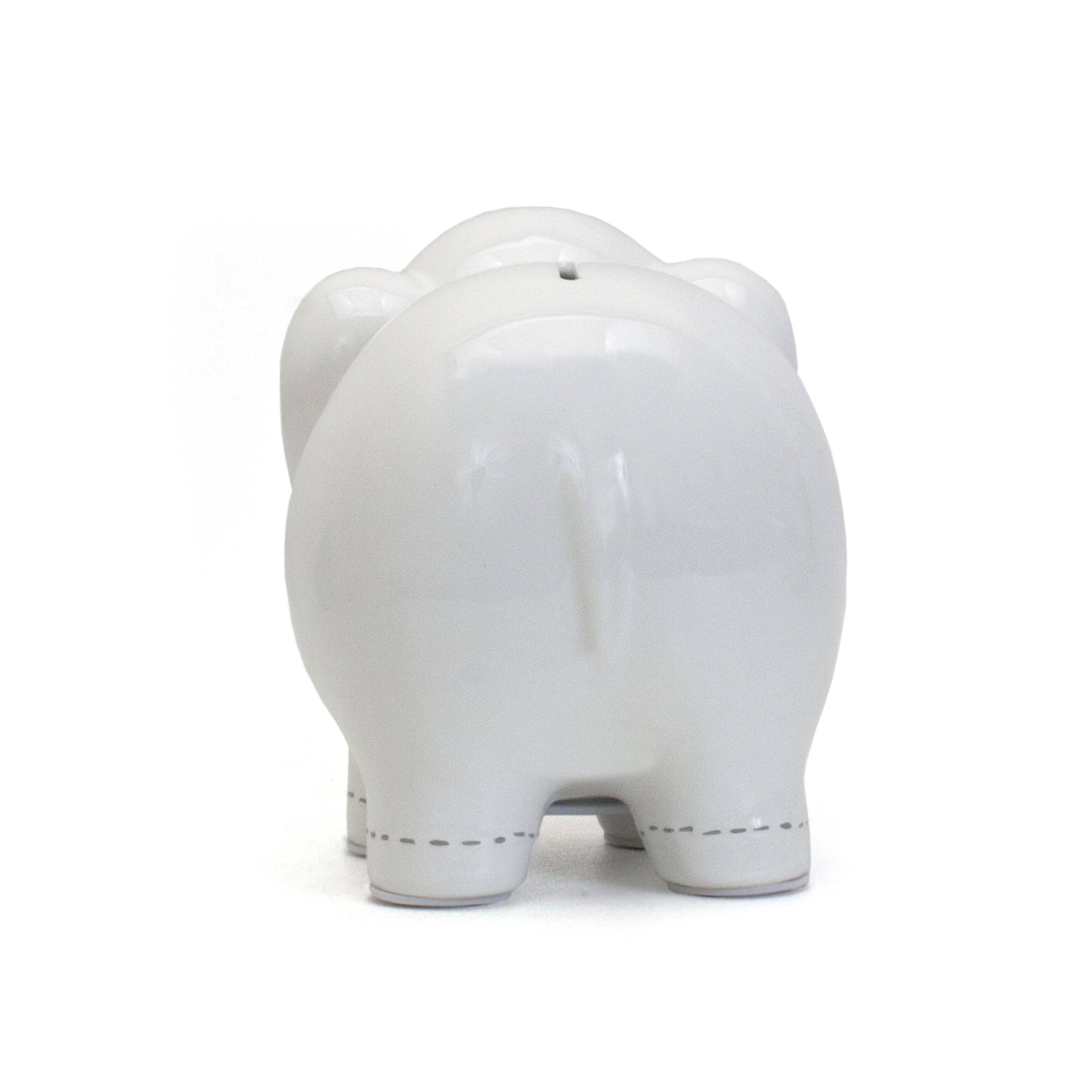 Child To Cherish® - Wholesale Money/Piggy Bank - Kids & Baby - Large White Stitched Elephant Bank1