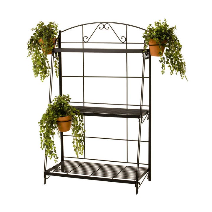 Classic 3 Shelf Plant Stand (Black) for wholesale by Deer Park Ironworks