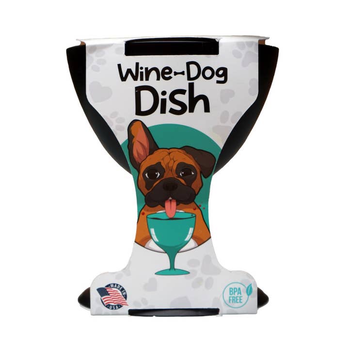 Cocktails with Fred - Wholesale Pet Bowl - Cat/Dog - Original Dog Wine Dish- Dog Bowl in a Wine Glass Design