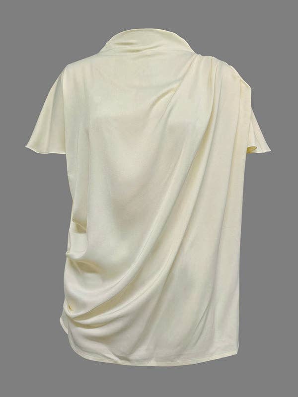 Plush Looks - Wholesale Blouse - Women's - Urban Solid Color Short Sleeve T-Shirt Top9