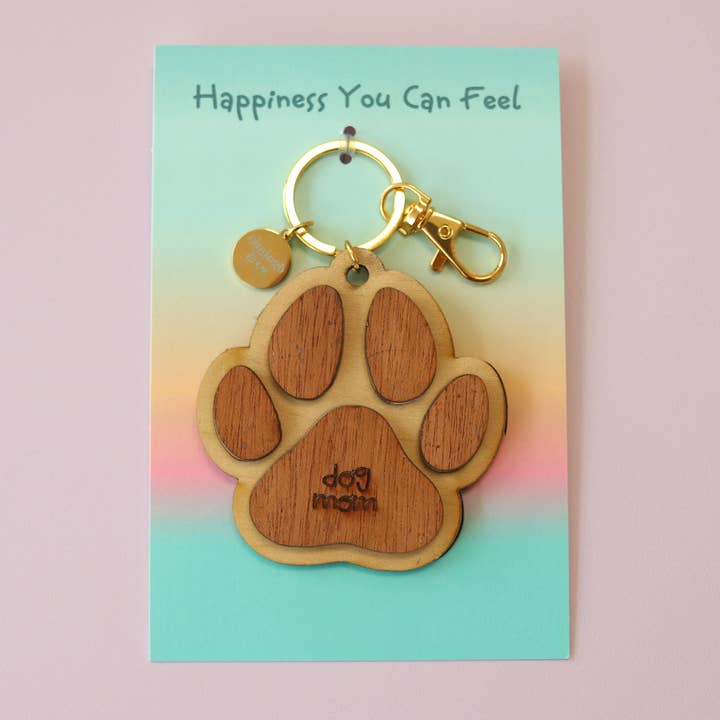 Porte-clés Maman Chien – Design Empreinte de Patte, Accessoire Cadeau Boutique pour la vente par Paola Brown