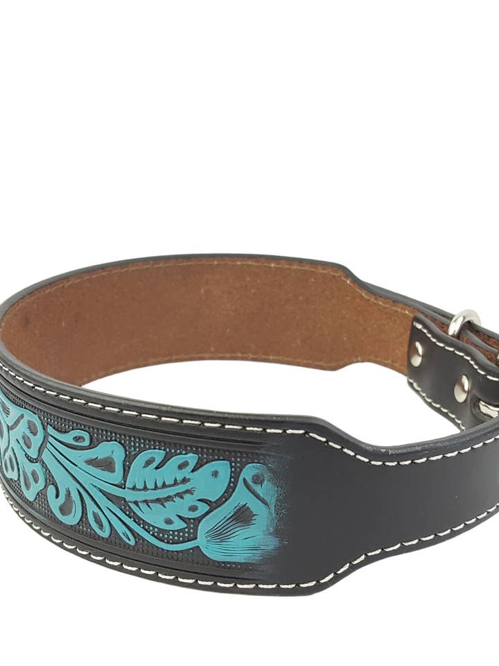 Western Floral Embossed Dog Collar for wholesale by Axesoria West