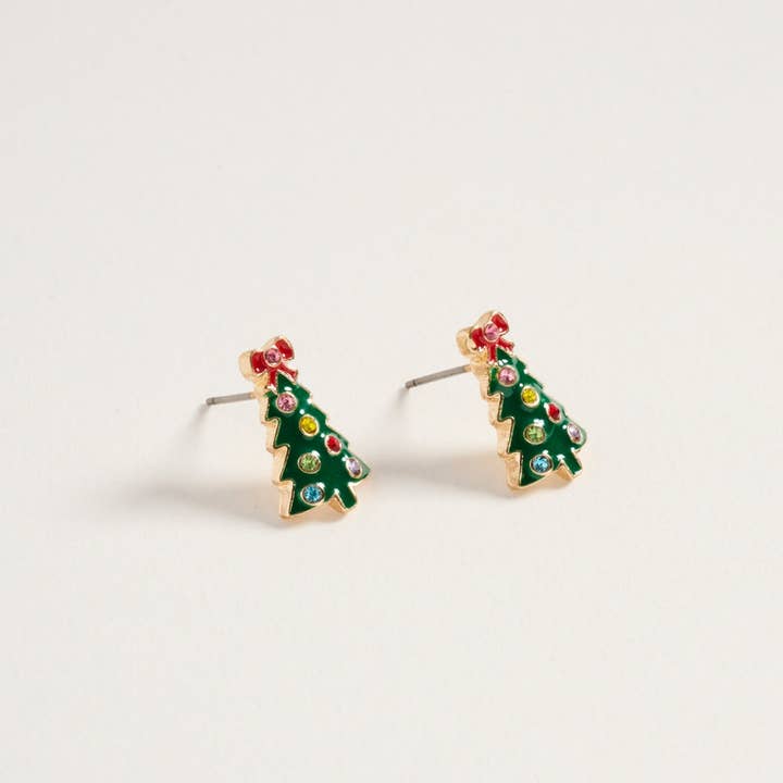 Designature New York - Wholesale Stud/Post Earrings - Christmas Tree with Pearl Rhinestone Post Earrings5