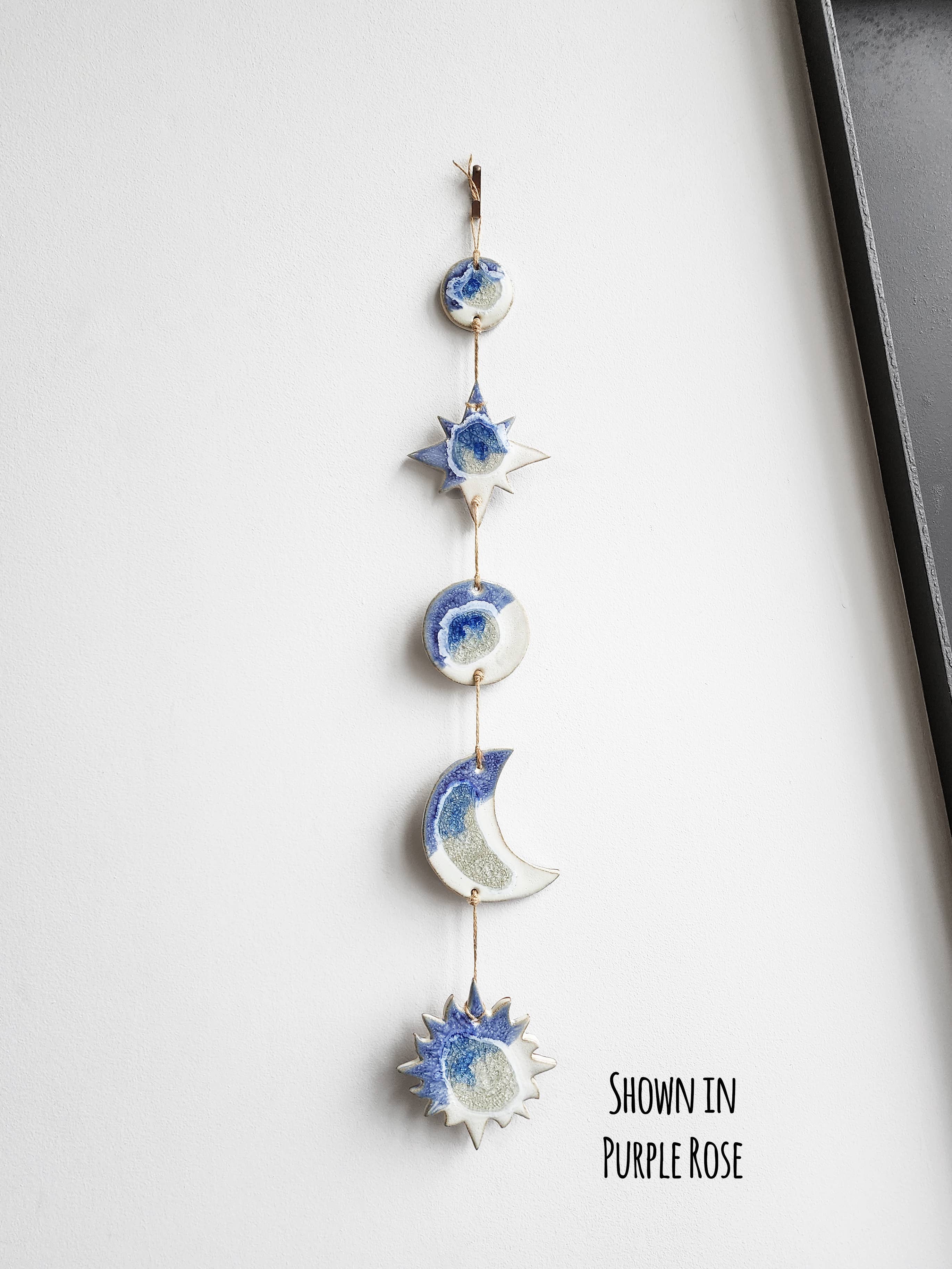 Dock 6 Pottery - Wholesale Wall Accent - Celestial Wall Hanging - Handmade Sun Moon Stars, Boho Gift7