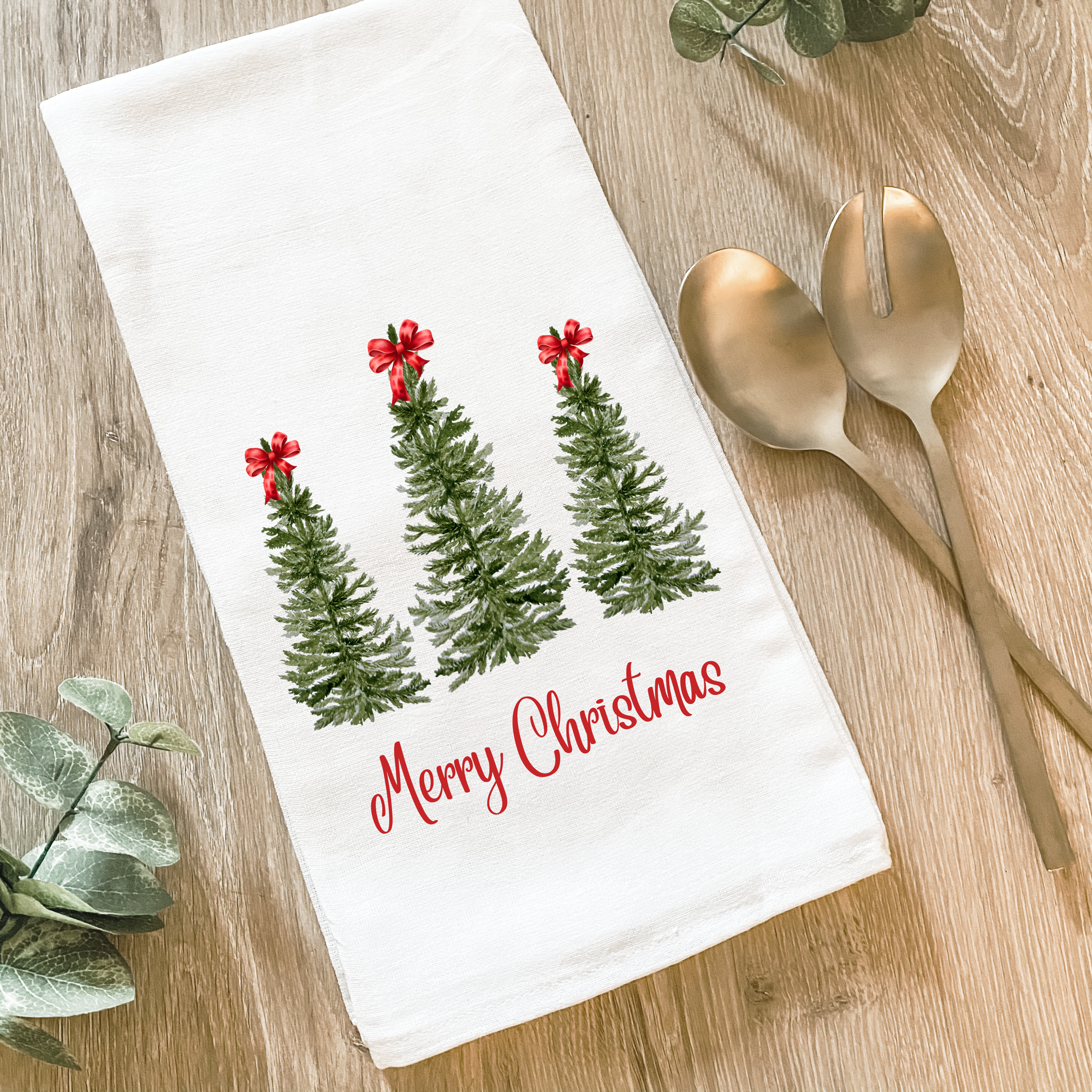 Lissi Designs - Wholesale Tea Towel - Three Christmas Trees - Cotton Tea Towel1