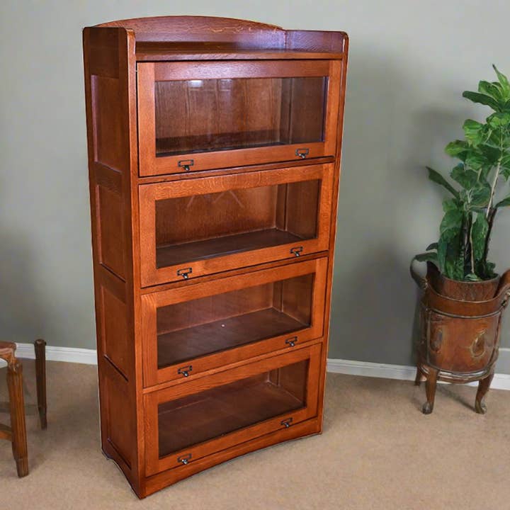 Mission Quarter Sawn Oak 4 Stack Barrister Bookcase for wholesale by Crafters And Weavers