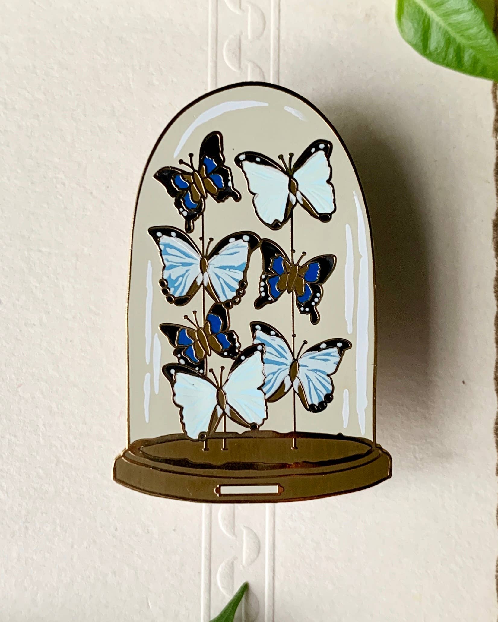 Georgiou Draws - Wholesale Lapel Pin/Button - Victorian Butterfly Dome Entomology Enamel Pin3
