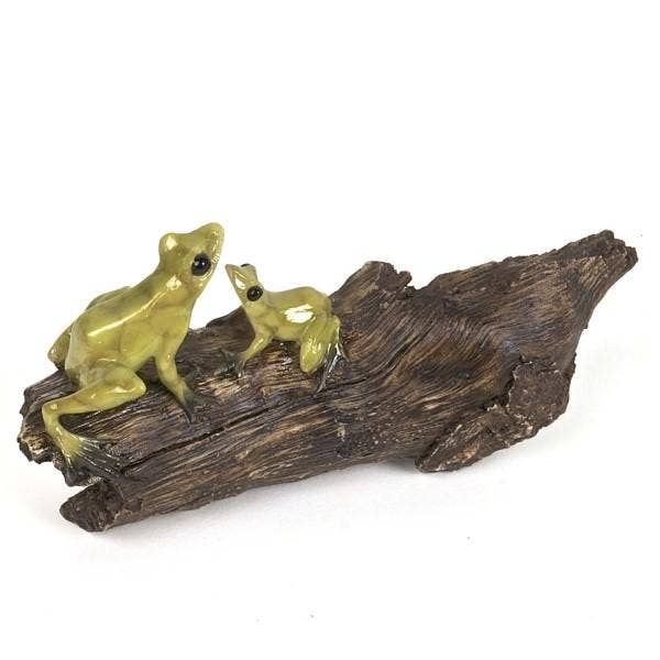 Polyresin Frogs On Log for wholesale by Forpost Trade Inc