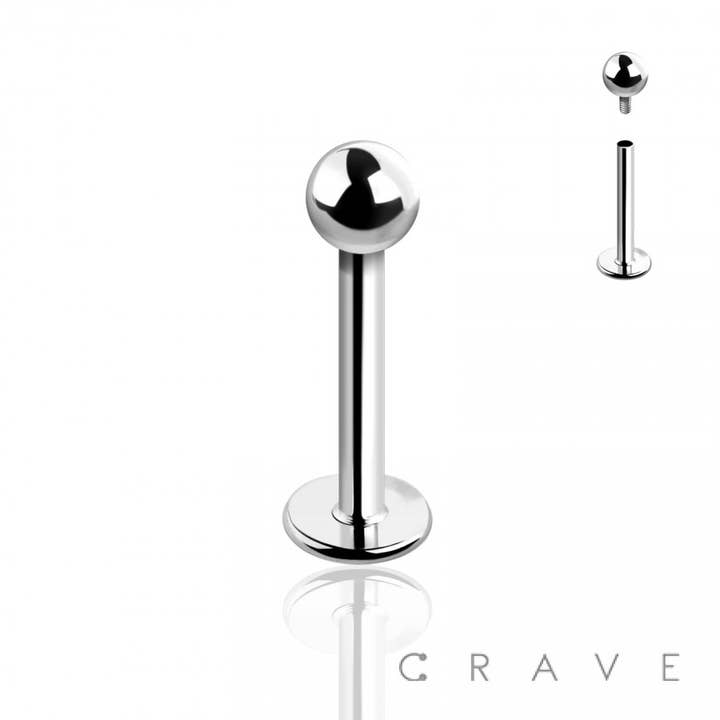 INTERNALLY THREADED 316L SURGICAL STELL LABRET STUDS for wholesale by CRAVE BODY JEWELRY