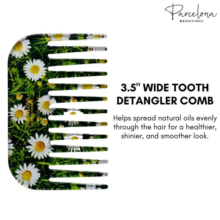 Parcelona - Wholesale Hair Brush/Comb - Parcelona Wide Tooth Comb Tropical Toucan Floral Print Comb for Thick Curly Hair45