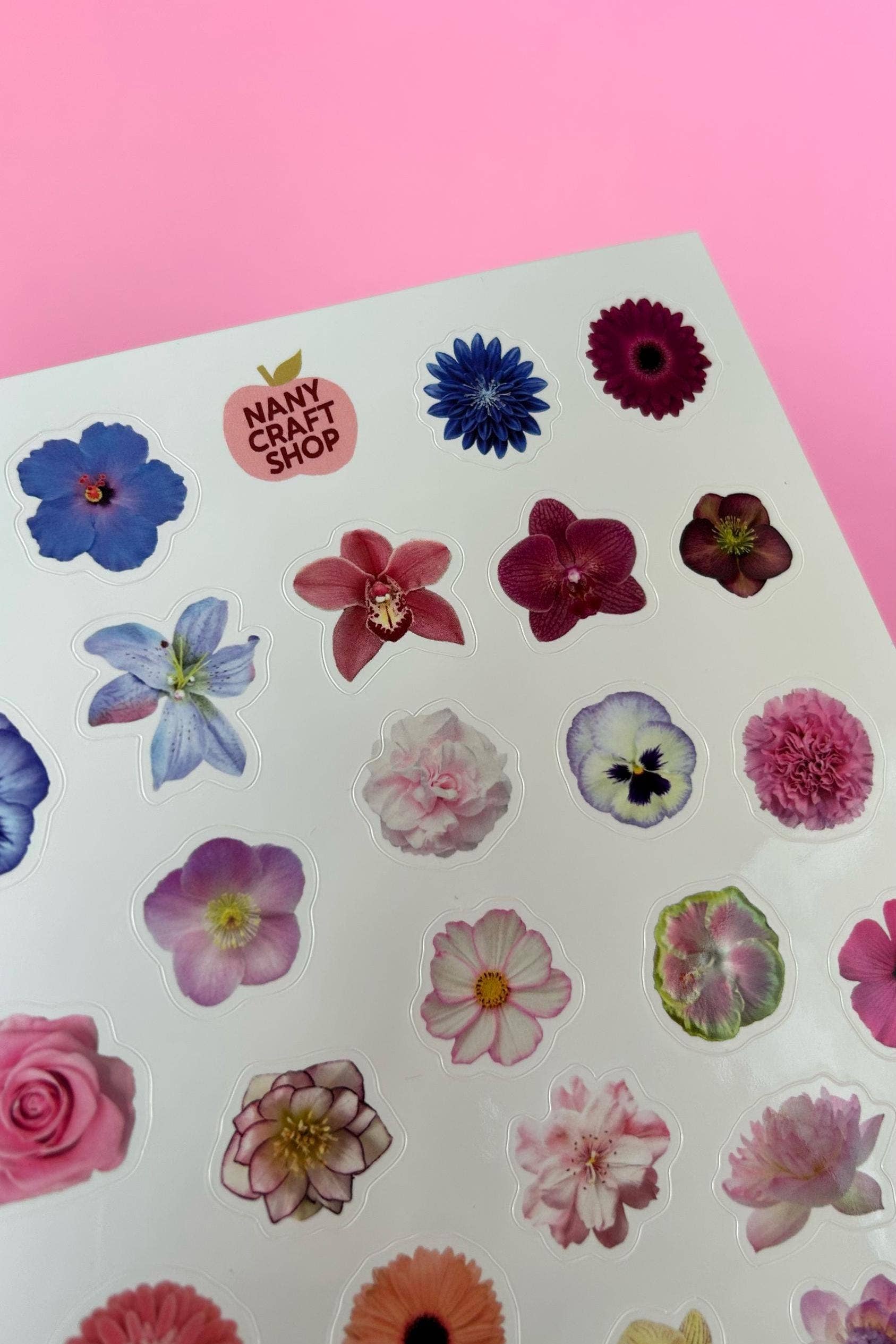 Nany Craft Shop – Adesivo por atacado – Folha de autocolantes de flores A5 🌸1