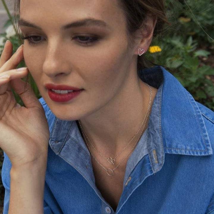 Lucy Ashton Jewellery - Venta al por mayor Collares con colgantes/abalorios - Collar de plata de ley con corazones entrelazados