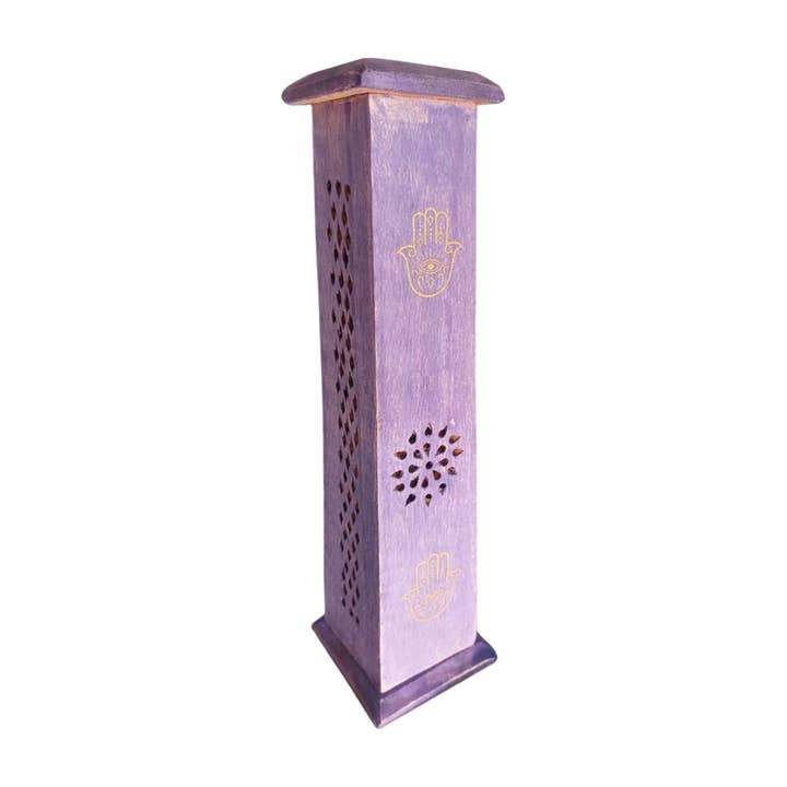 Square Tower Incense Burner - Hand of Fatima for wholesale by WLM