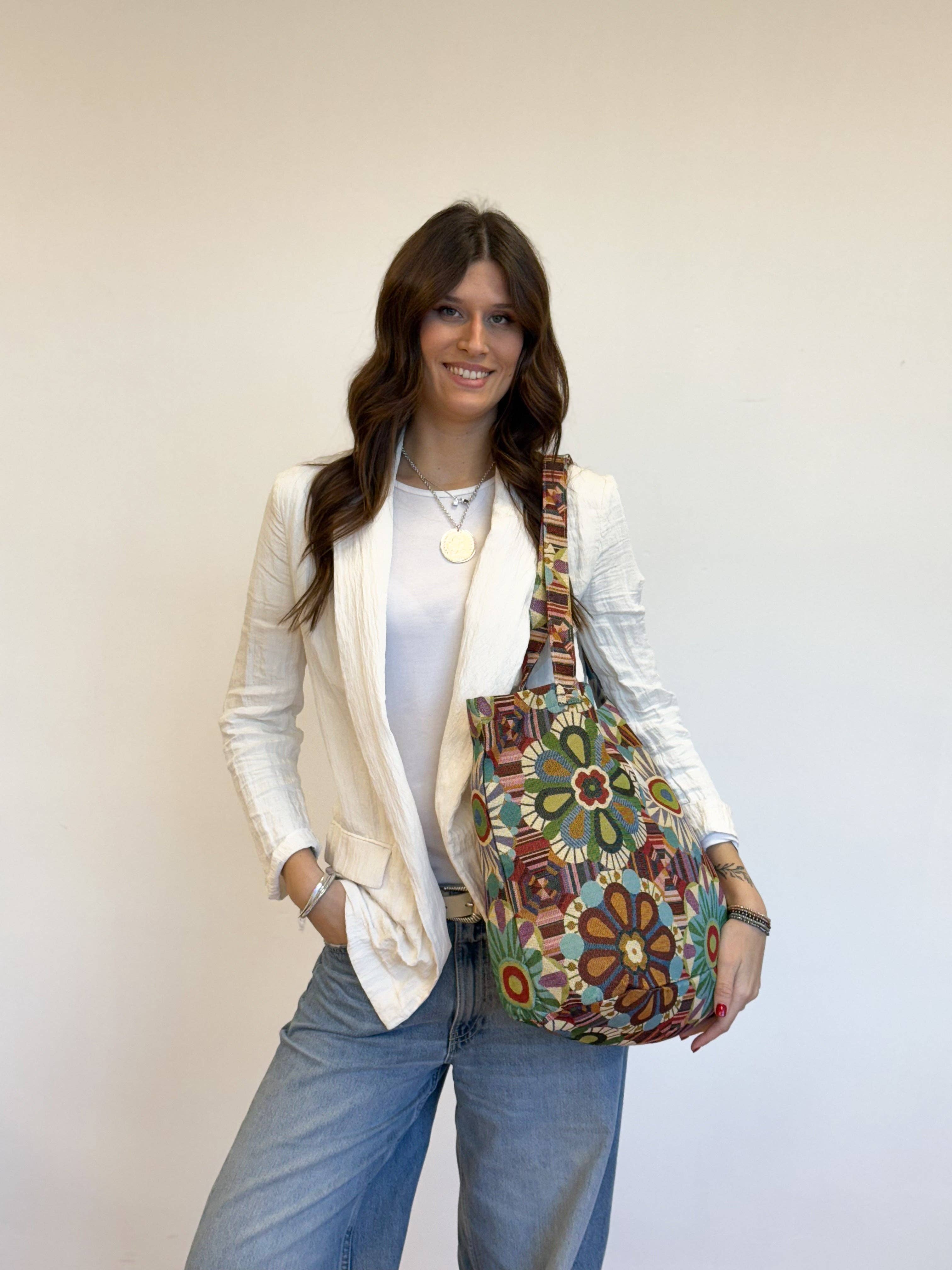 De La Mur – Sacola - Mulher por atacado – Bolsa grande com estampa floral colorida para carregar no ombro3