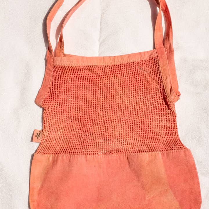 Bolso tote de algodón orgánico Mid-Century Pink Market para venta al por mayor de The Wild Bloomer