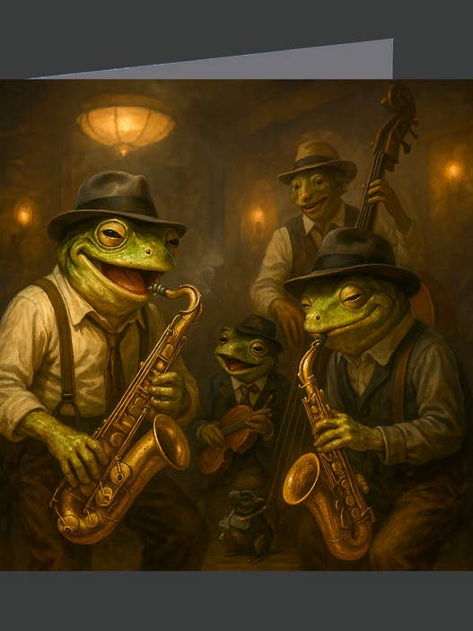 Jazz Frogs 01-1034 / Greeting Card for wholesale by Eliot Siegel & The British Art Gallery