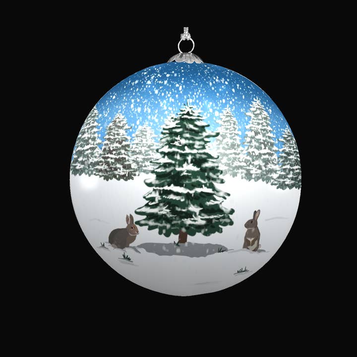 Boule de Noël Snow Bunnies pour la vente par Honest love our planet