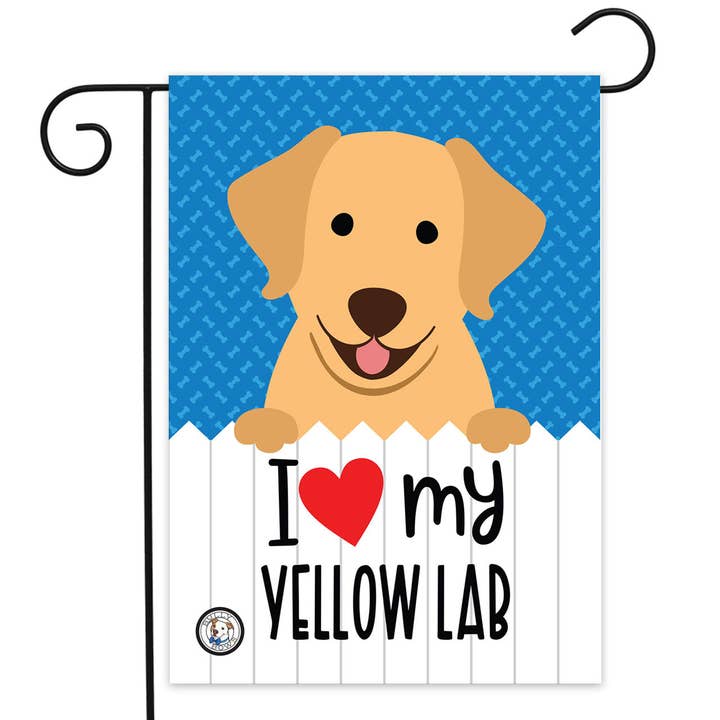 I Love My Yellow Lab Garden Flag for wholesale by Bully Bows