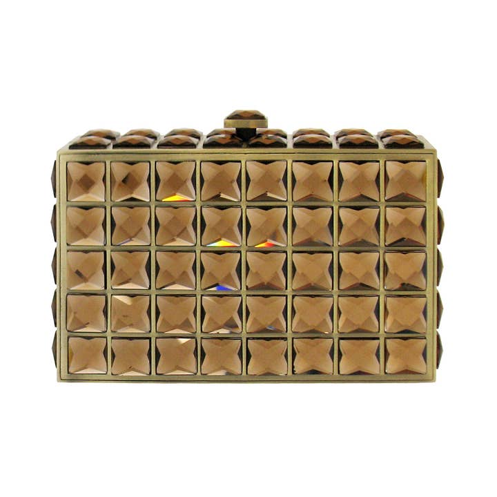 JNBFASHION.COM – wholesale Clutch bag – women's – Crystal Metal Box Clutch Bag