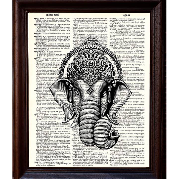 Fresh Prints of CT - Wholesale Art Print - Ganesh Dictionary Print2