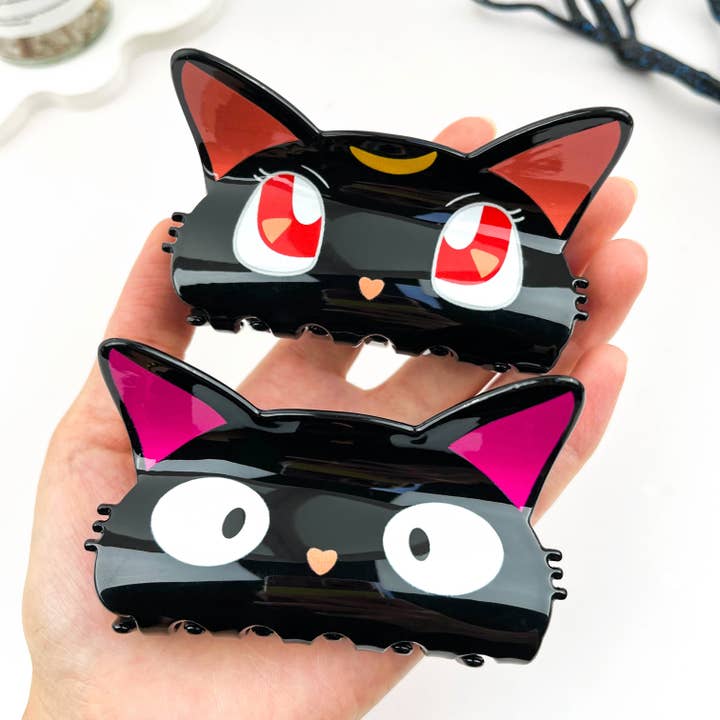 mildstyles - Wholesale Hair Clip - Women's - Moon & Black Cat PVC Printed Animal Hair Claw Clip5