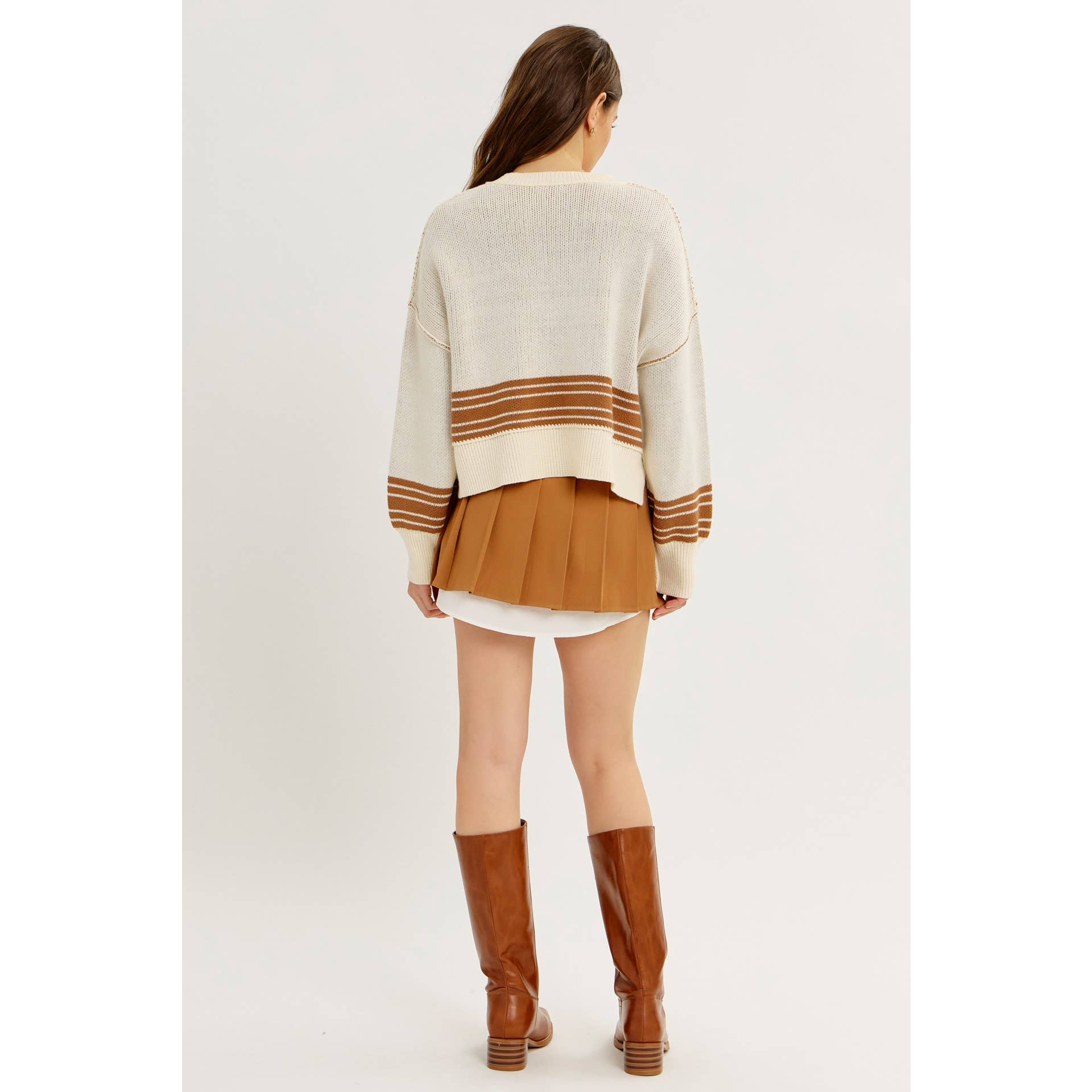 idem ditto - Vente Pull en maille – femme - PULL EN MAILLE RAYÉE BOXY INFINIMENT POLYVALENT17