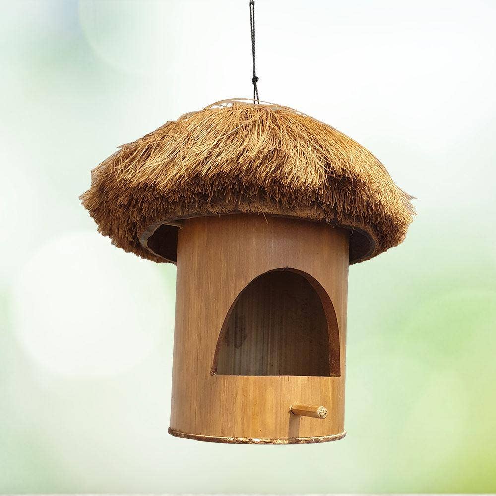 VIE - Wholesale Bird House - Bird Feeder/House, Bamboo, Approx 30cm Hanging Height2