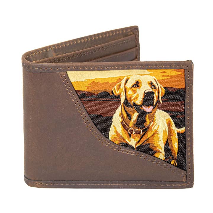 Lab Men's Bifold Woven Patch Leather Wallet. for wholesale by Zep-Pro