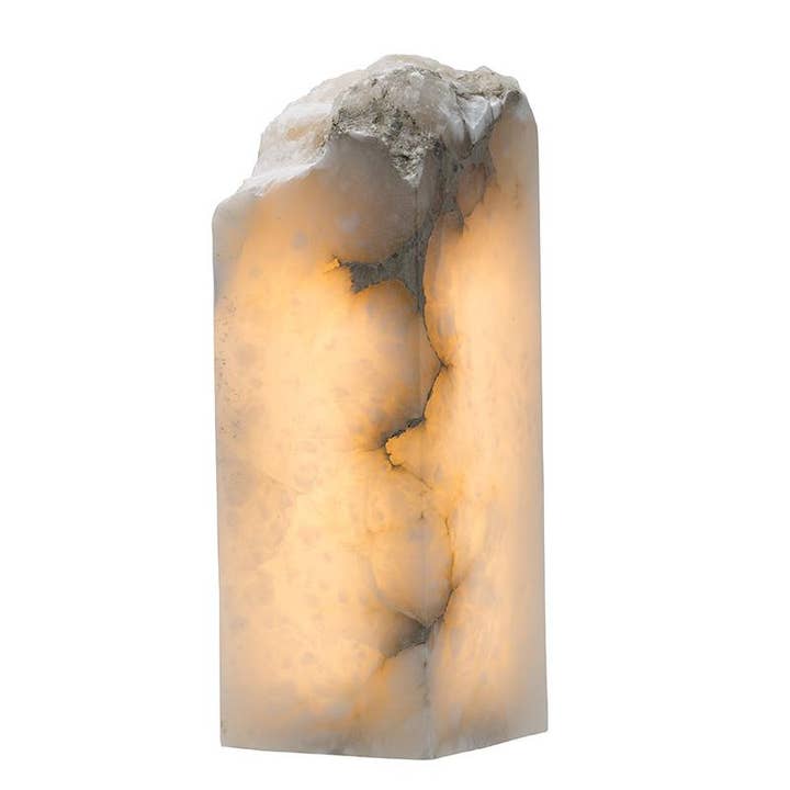 A&B Home Group Inc. – Großhandel Akzent-/Schreibtischleuchte – 4,5x4,5x13" Steindekorbeleuchtung, Groß - Weiß