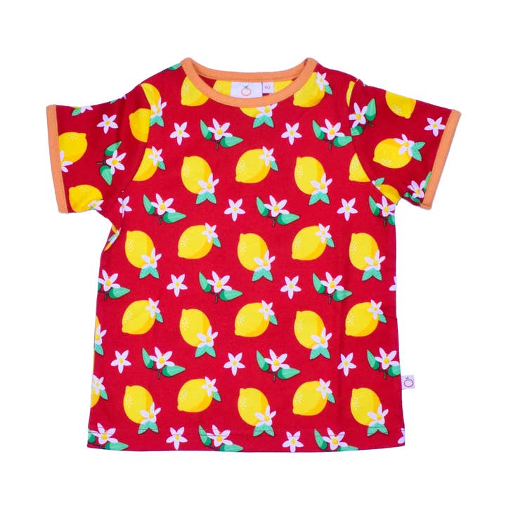 T-shirt - Fleur de citron - Flame Scarlet pour la vente par Mandarina