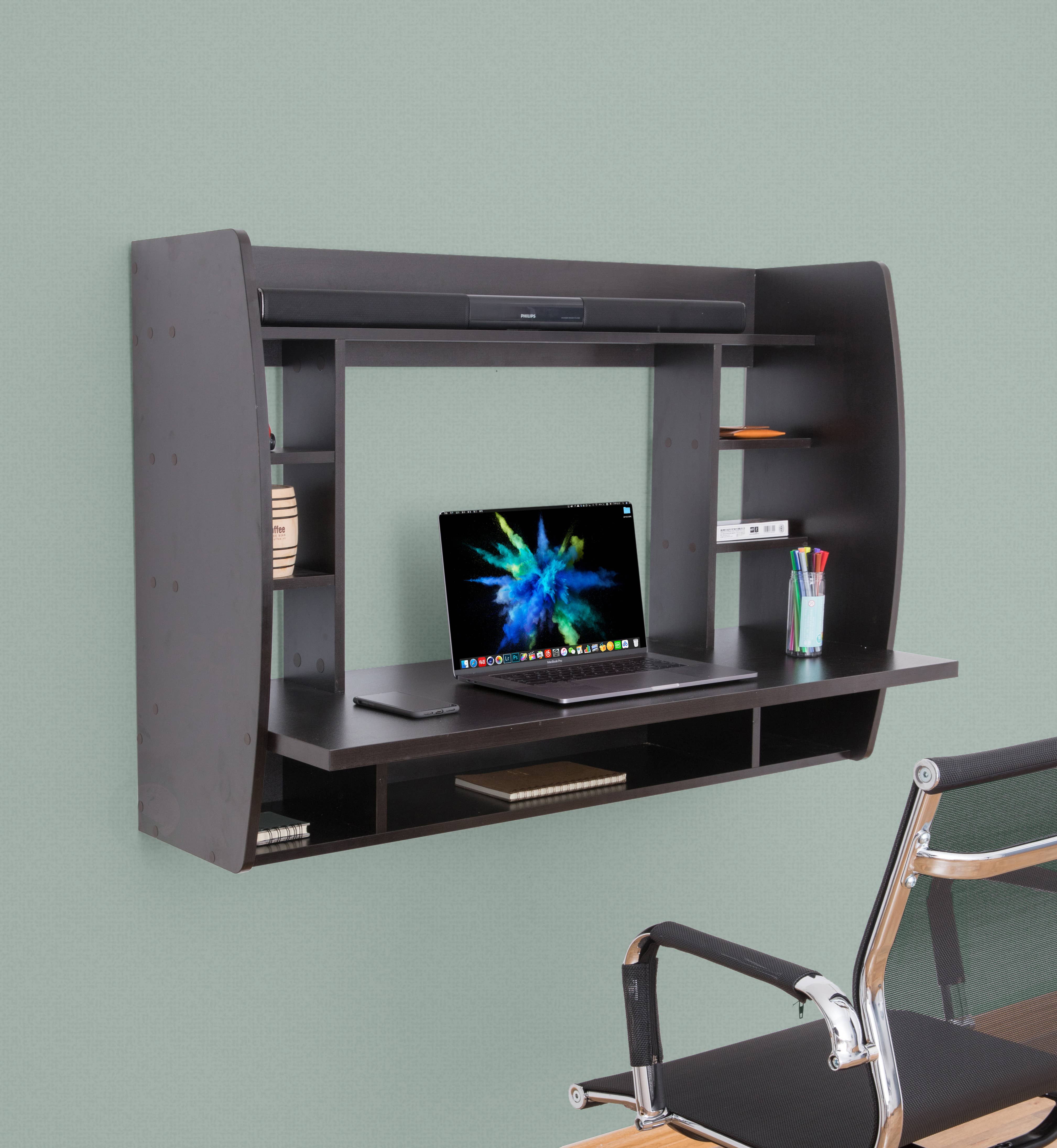 Quickway Imports - Wholesale Desk Organizer - Versatile Wall Mount Floating Computer Desk - Writing Table7