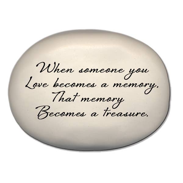 Sympathy Rock: "When someone you love becomes a memory." for wholesale by August Ceramics