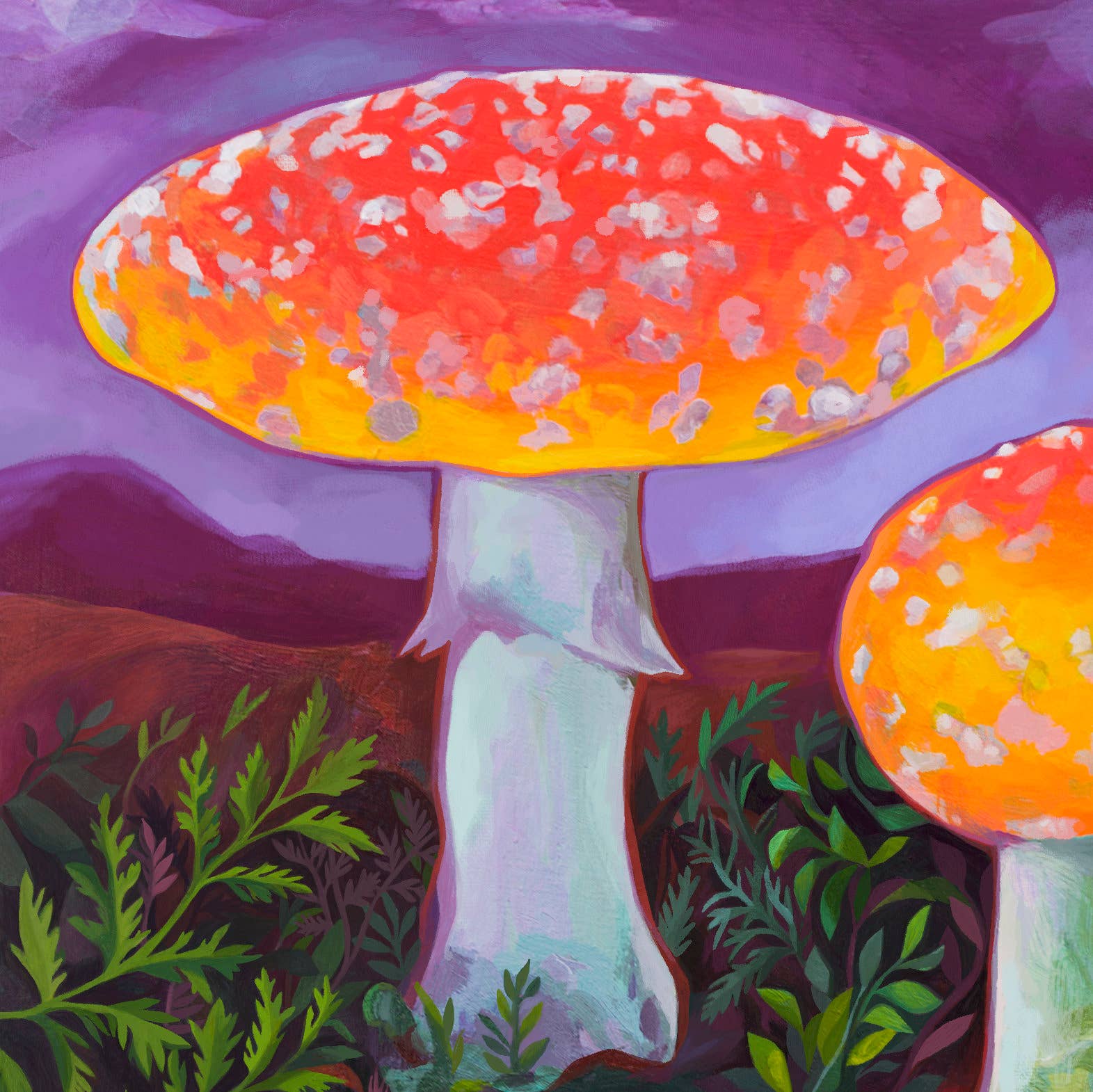 Marigold Art Studios - Wholesale Art Print - Fly Agaric Toadstool Mushrooms Art Print2