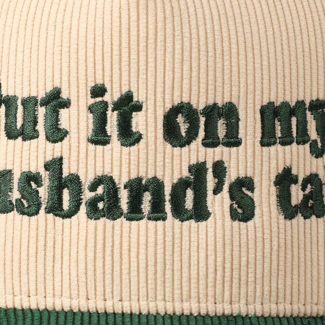 Fashion City - Wholesale Baseball Cap - Unisex - Put it on my husband's tab Two-Tone Corduroy Cap19