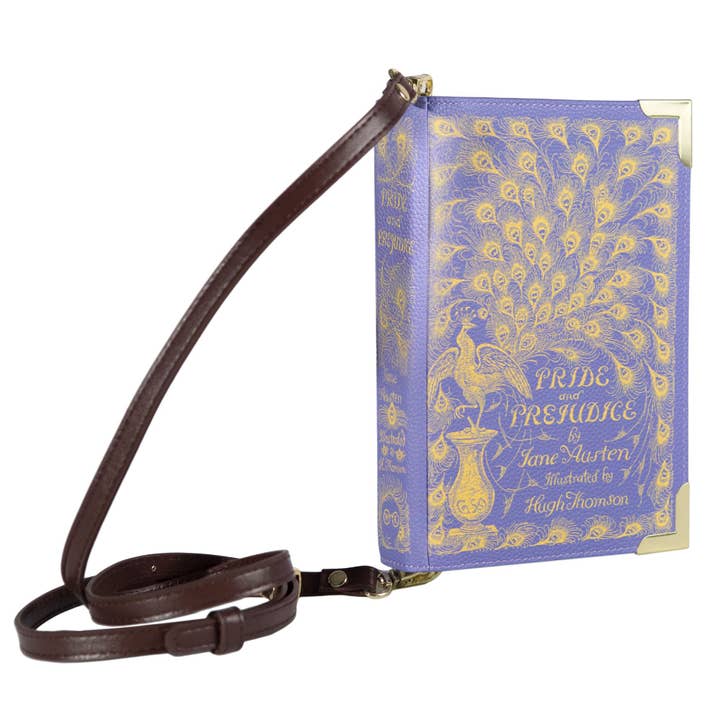 Pride and Prejudice Purple Book Handbag Crossbody Clutch for wholesale by Well Read Company