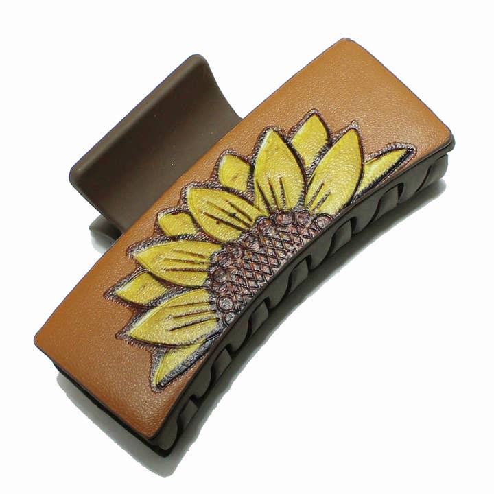 Pince à cheveux rectangulaire en cuir Western pour la vente par SOPHIA WHOLESALE