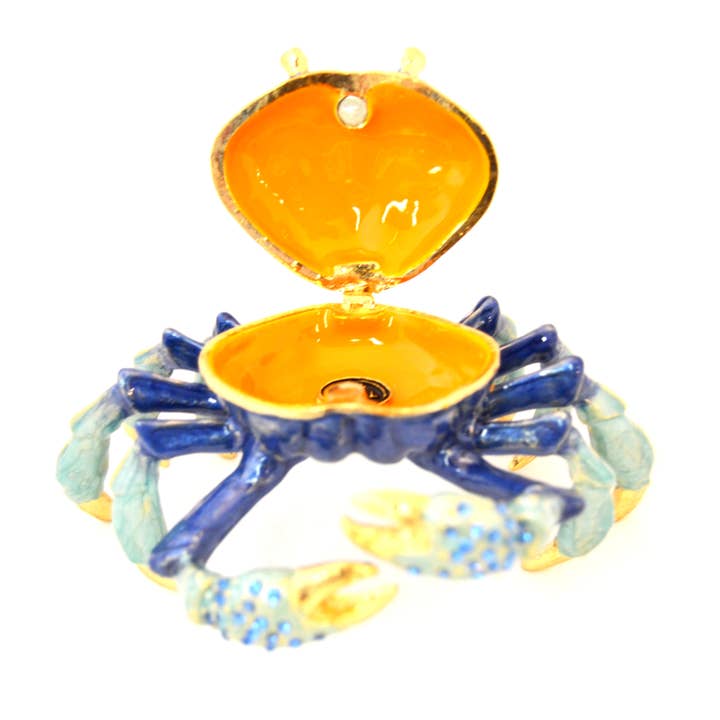 Ciel Collectables - Wholesale Jewelry Box/Organizer - Bejeweled Green Crab Trinket Box. Hand Set Swarovski10
