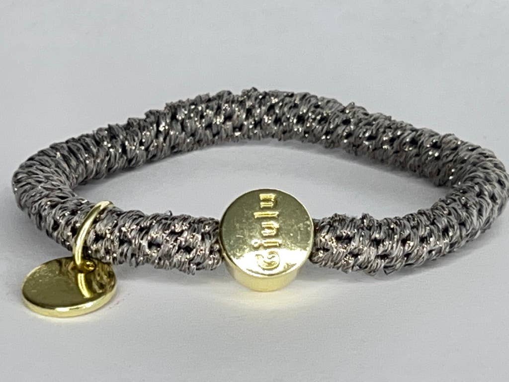 Giulu - Vente Élastique à cheveux - Élastique à cheveux en paillettes grises4