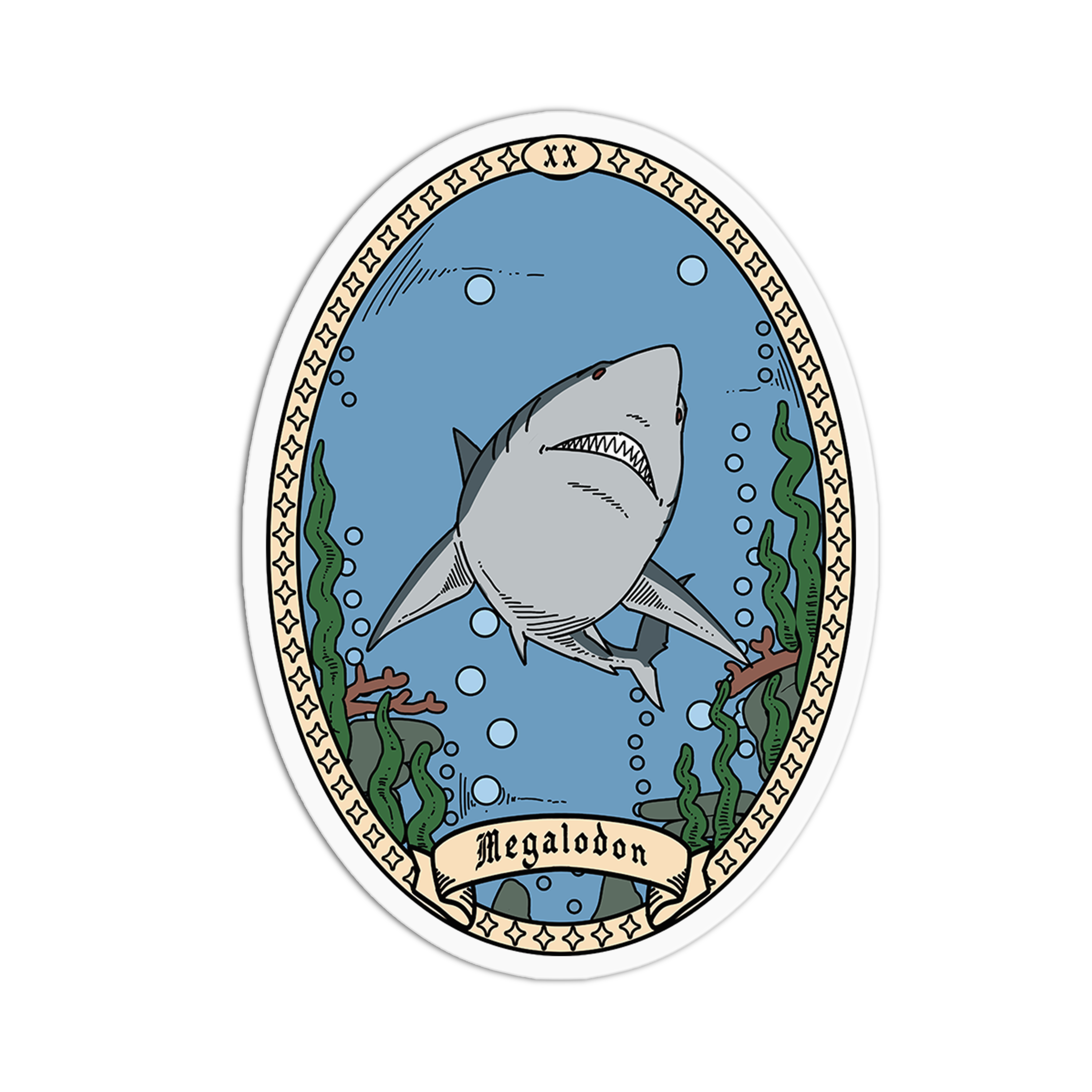 Girls Printing House - Wholesale Sticker - Megalodon Vinyl Textured Sticker0