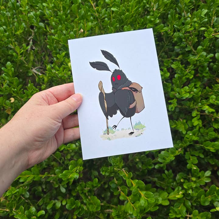Adventure Hiking Mothman 5x7 Art Print for wholesale by Salt Birch
