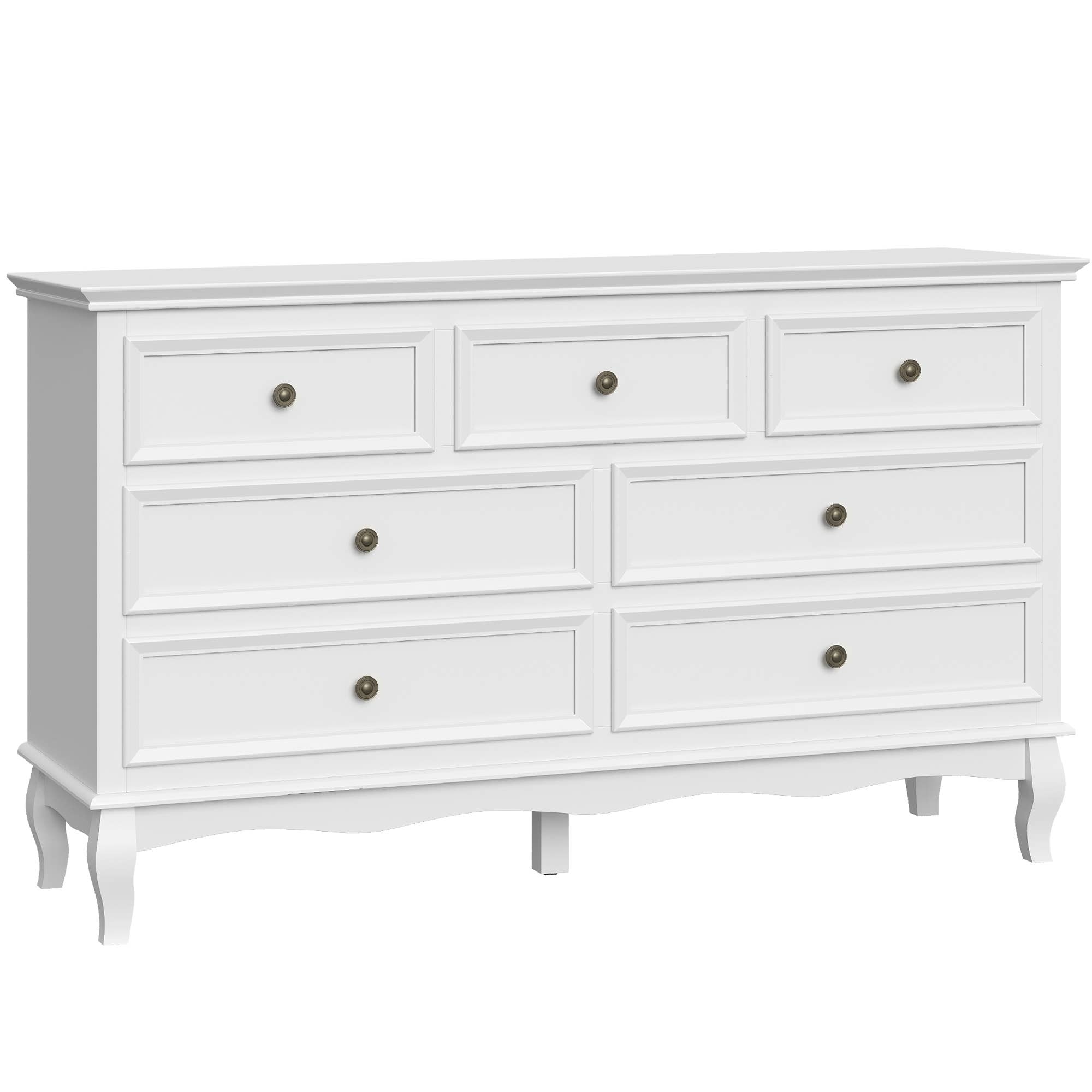 Heynemo - Wholesale Cabinet - 7 Drawers Dresser, Modern Wide Dresser with Rubberwood Legs10