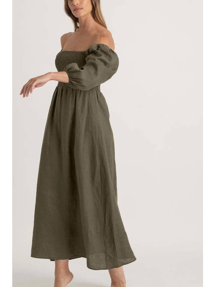 LUXMII - Wholesale Dress – Women's - Agapi Maxi Dress Khaki4