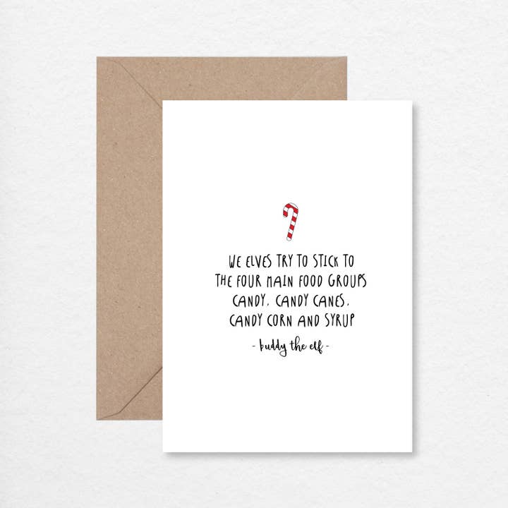 Cartão de Natal Elf Candy Cotação A6 por atacado de EK DESIGN